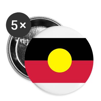 Fahne Flagge Aborigines - Buttons klein 25 mm (5er Pack) - Weiß - Vorne