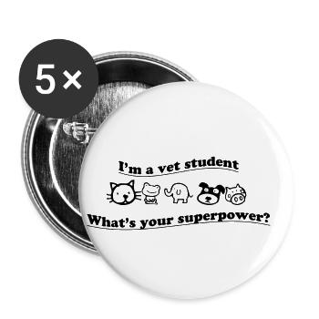 vet student - Buttons klein 25 mm (5er Pack) - Weiß - Vorne