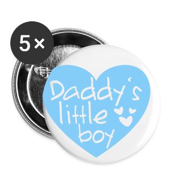Daddys Little Boy - Papas kleiner Junge blau - Buttons klein 25 mm (5er Pack) - Weiß - Vorne