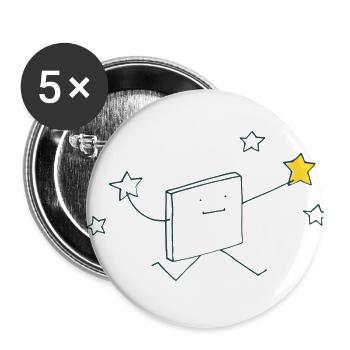 Stars - Buttons small 1''/25 mm (5-pack) - white - Front