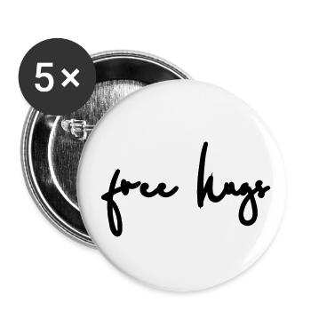 free hugs - Buttons small 1''/25 mm (5-pack) - white - Front