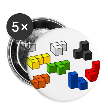 building block game - Buttons small 1''/25 mm (5-pack) - white - Front
