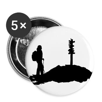Alpinism, alpiniste - Lot de 5 petits badges (25 mm) - blanc - Devant