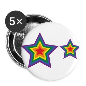 Stars Gay - Lot de 5 petits badges (25 mm) - blanc - Devant