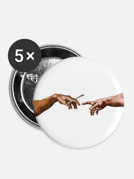 Erschaffung Adams mit Joint - Buttons klein 25 mm (5er Pack) - Weiß
