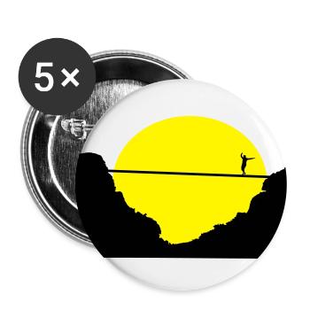 Slackline, Highline, slacklining - Buttons klein 25 mm (5er Pack) - Weiß - Vorne
