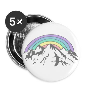 Berge - Buttons klein 25 mm (5er Pack) - Weiß - Vorne