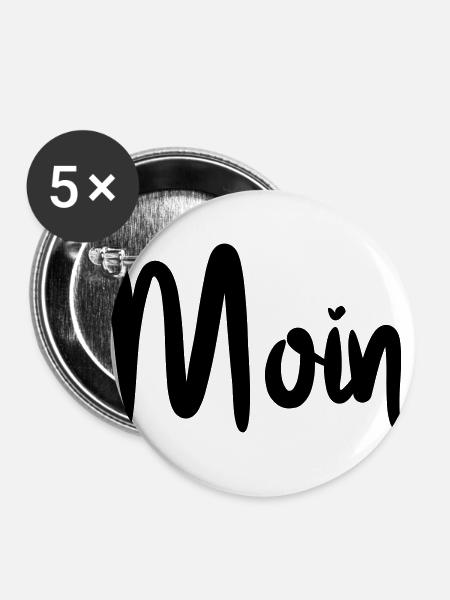 moin - Buttons klein 25 mm (5er Pack) - Weiß