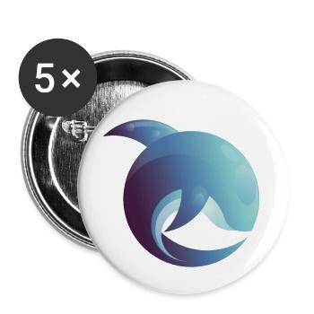 Dolphin forever blue / Delfine Illustration - Buttons klein 25 mm (5er Pack) - Weiß - Vorne