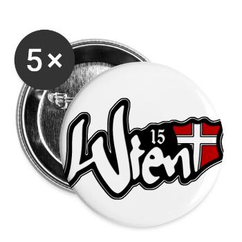 Wien 15 Fünfhaus - Buttons klein 25 mm (5er Pack) - Weiß - Vorne