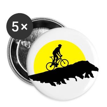 Mountain biking, cycling - Buttons small 1''/25 mm (5-pack) - white - Front