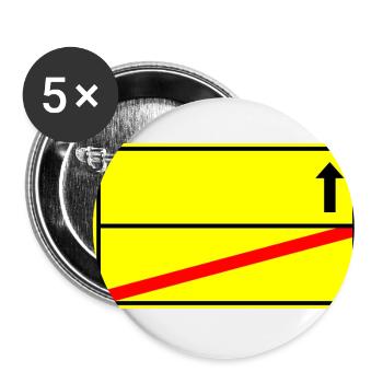 Ortsschild Vorlage - Buttons klein 25 mm (5er Pack) - Weiß - Vorne
