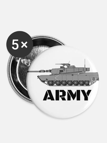 Panzer Army - Buttons klein 25 mm (5er Pack) - Weiß