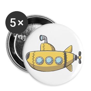 Yellow submarine - Buttons small 1''/25 mm (5-pack) - white - Front