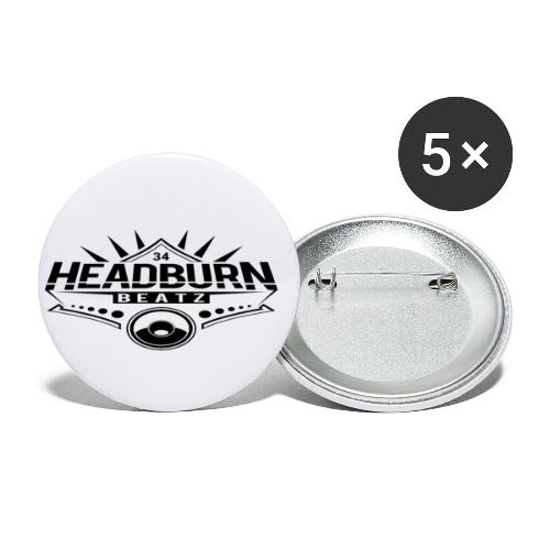 HeadburN - Logo Schwarz - Buttons klein 25 mm (5er Pack)