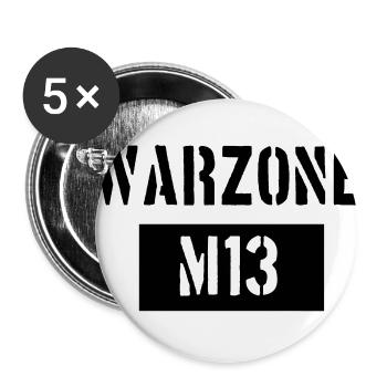 Warzone M13 - Gamer TShirt Merch Fan Articles Gamer - Buttons small 1''/25 mm (5-pack) - white - Front