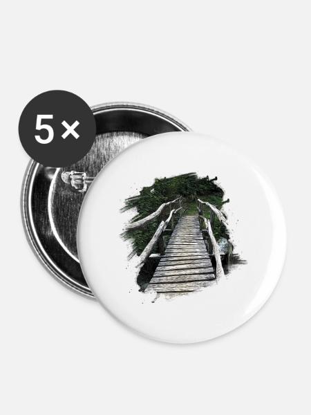 Holzbrücke - Buttons klein 25 mm (5er Pack) - Weiß