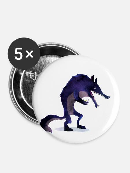 grim tonic - Buttons klein 25 mm (5er Pack) - Weiß