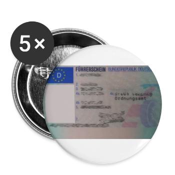 Permis de conduire avant - Lot de 5 petits badges (25 mm) - blanc - Devant