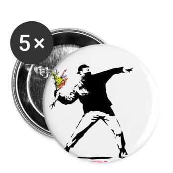 Street Art Graffiti - Smash Patriarchy - Buttons klein 25 mm (5er Pack) - Weiß - Vorne