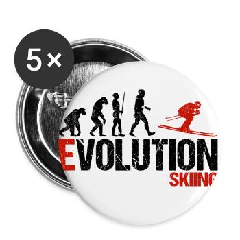 Evolution of Skiing - Buttons small 1''/25 mm (5-pack) - white - Front