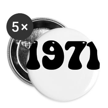 1971 - Buttons klein 25 mm (5er Pack) - Weiß - Vorne
