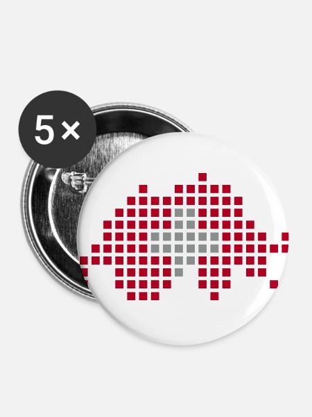 Schweiz - Buttons klein 25 mm (5er Pack) - Weiß