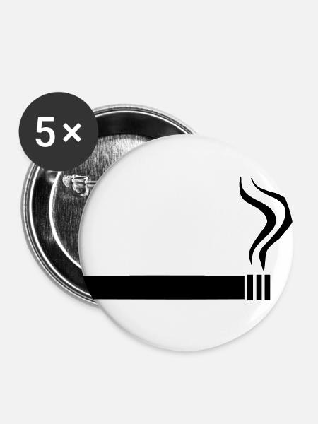 Zigarette - Rauchen - Buttons klein 25 mm (5er Pack) - Weiß