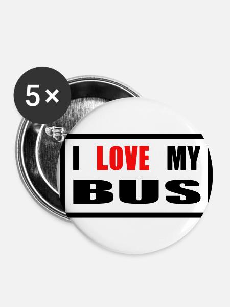 Bus Van Kleinbus Transporter - Buttons klein 25 mm (5er Pack) - Weiß