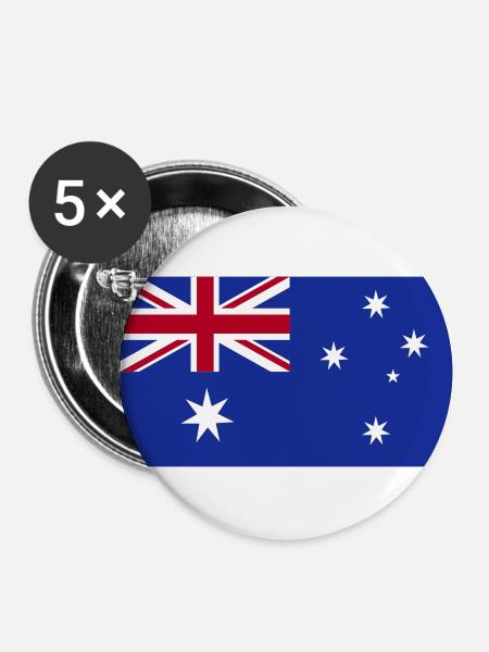 Australien - Buttons klein 25 mm (5er Pack) - Weiß