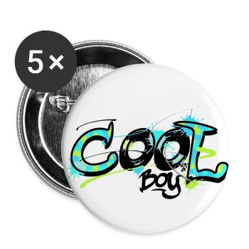 fraîche motif graffiti garçon - chemise cool pour les enfants - Lot de 5 petits badges (25 mm) - blanc - Devant