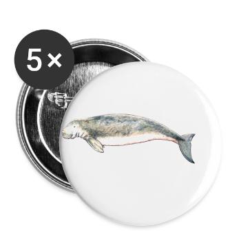dugong - sea cow - sea cow. vache marine - Buttons small 1''/25 mm (5-pack) - white - Front