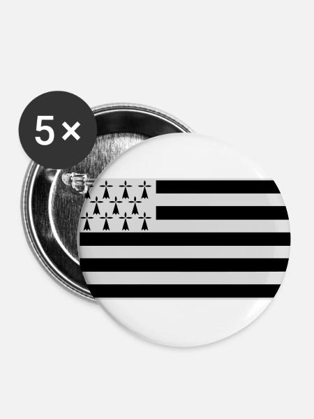 drapeau_breton - Buttons klein 25 mm (5er Pack) - Weiß