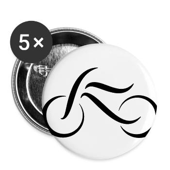 RIDE YOUR BIKE - Buttons small 1''/25 mm (5-pack) - white - Front