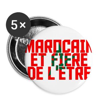 Marocain et fière de l'être - Lot de 5 petits badges (25 mm) - blanc - Devant