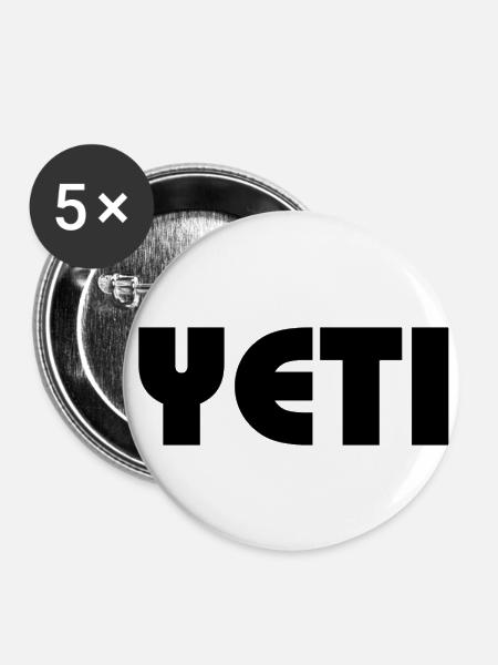 Yeti - Buttons klein 25 mm (5er Pack) - Weiß