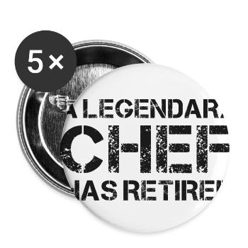 Chef à la retraite Cadeau de retraite Départ à la retraite Hommes Femmes - Lot de 5 petits badges (25 mm) - blanc - Devant