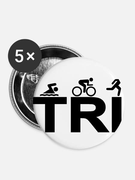 triathlon - Buttons klein 25 mm (5er Pack) - Weiß