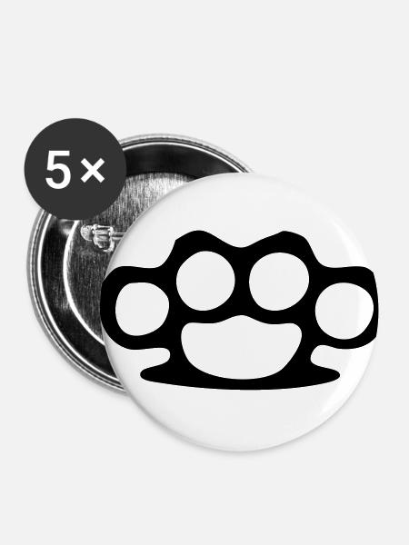 Schlagring Knuckle - Buttons klein 25 mm (5er Pack) - Weiß