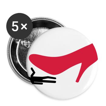Shoe stepping on man - Buttons small 1''/25 mm (5-pack) - white - Front