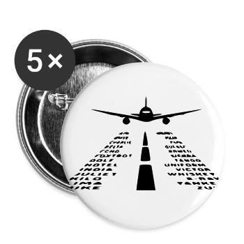 plane - Buttons small 1''/25 mm (5-pack) - white - Front