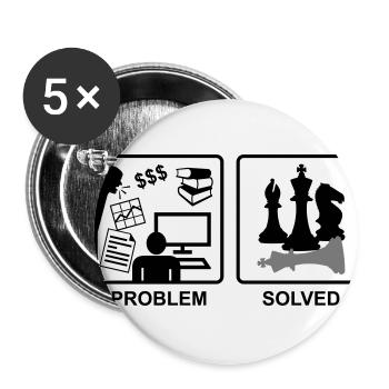 Chess solves problems - Buttons small 1''/25 mm (5-pack) - white - Front