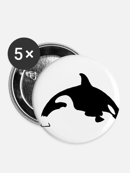 Orca - Buttons klein 25 mm (5er Pack) - Weiß