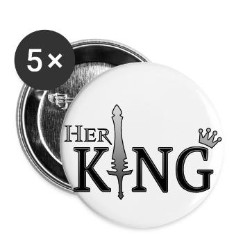 Her King His Queen (part1) Partner Look love Krone - Buttons small 1''/25 mm (5-pack) - white - Front