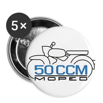 Moped Sperber Habicht 50 ccm Emblem - Buttons klein 25 mm (5er Pack) - Weiß - Vorne