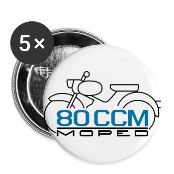 Moped Spatz 80 ccm Emblem - Buttons klein 25 mm (5er Pack) - Weiß - Vorne