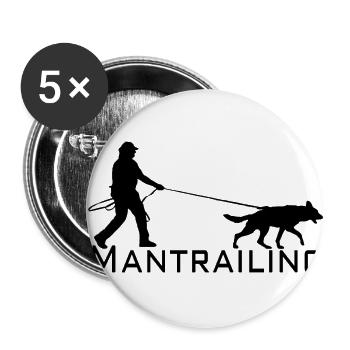 Mantrailing black - Buttons small 1''/25 mm (5-pack) - white - Front