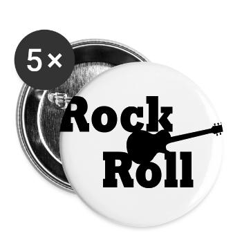 Rock And Roll - Buttons small 1''/25 mm (5-pack) - white - Front