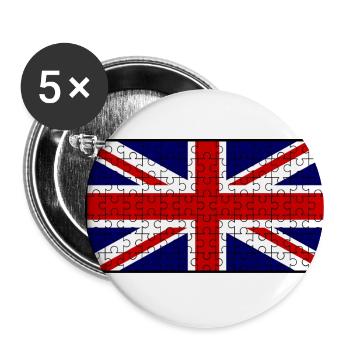 Union Jack Flag Puzzle - Buttons klein 25 mm (5er Pack) - Weiß - Vorne