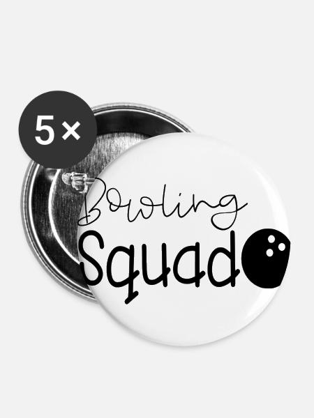 Bowling Team Mannschaft Spieler Squad - Buttons klein 25 mm (5er Pack) - Weiß